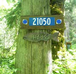 Our 'shingle' below the house number